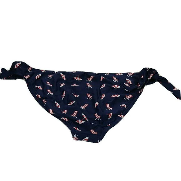 Navy Blue Red Swim Bikini Bottom  Size L Beach - Picture 4 of 7